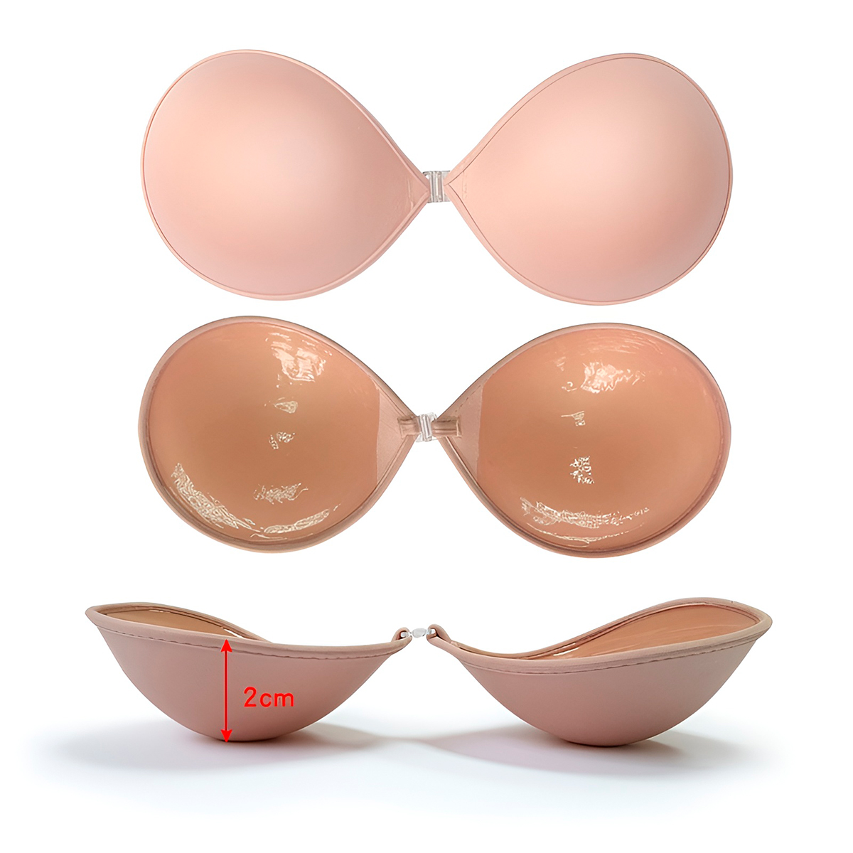 Sutiã Invisível Silicone Sem Alça Adesivo Protetor Bege Tamanho:C - Imagem 5