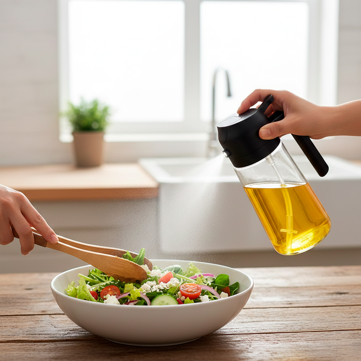 Porta Azeite Vinagre Spray Pulverizador 470ml Tempero - Imagem 3