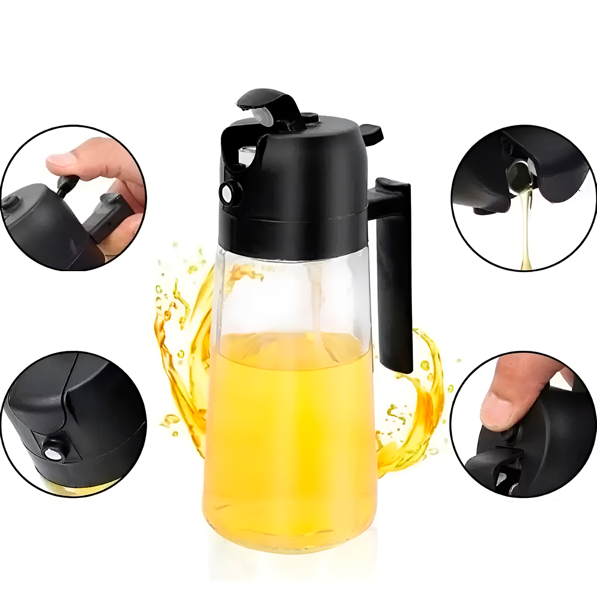 Porta Azeite Vinagre Spray Pulverizador 470ml Tempero - Imagem 2