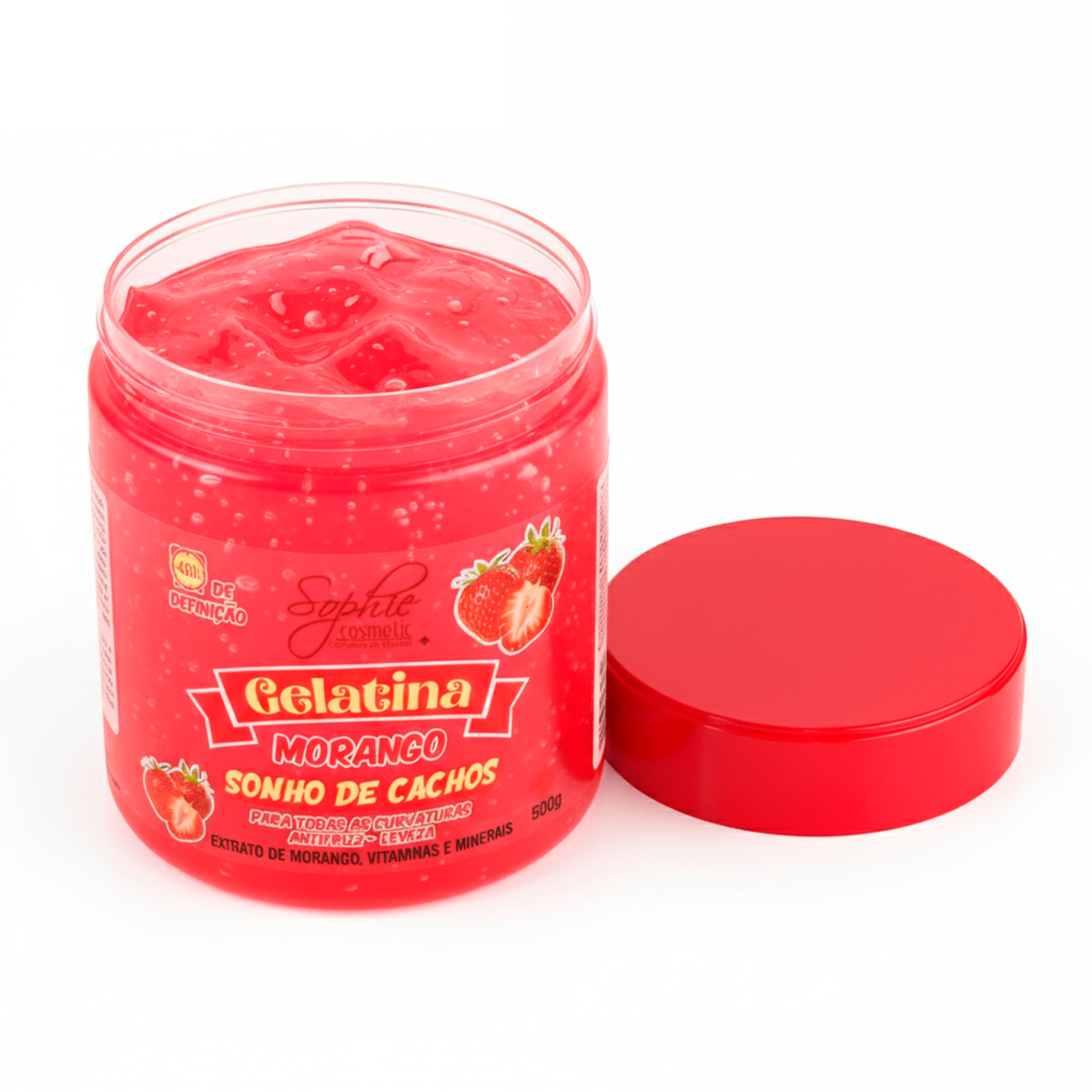 Gelatina Capilar Fragrância Morango Modelador Cachos - Imagem 5
