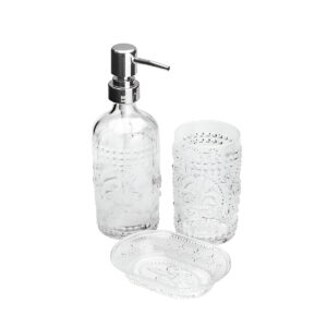 Conjunto Kit 3 Peças Banheiro Lavabo Vidro Transparente