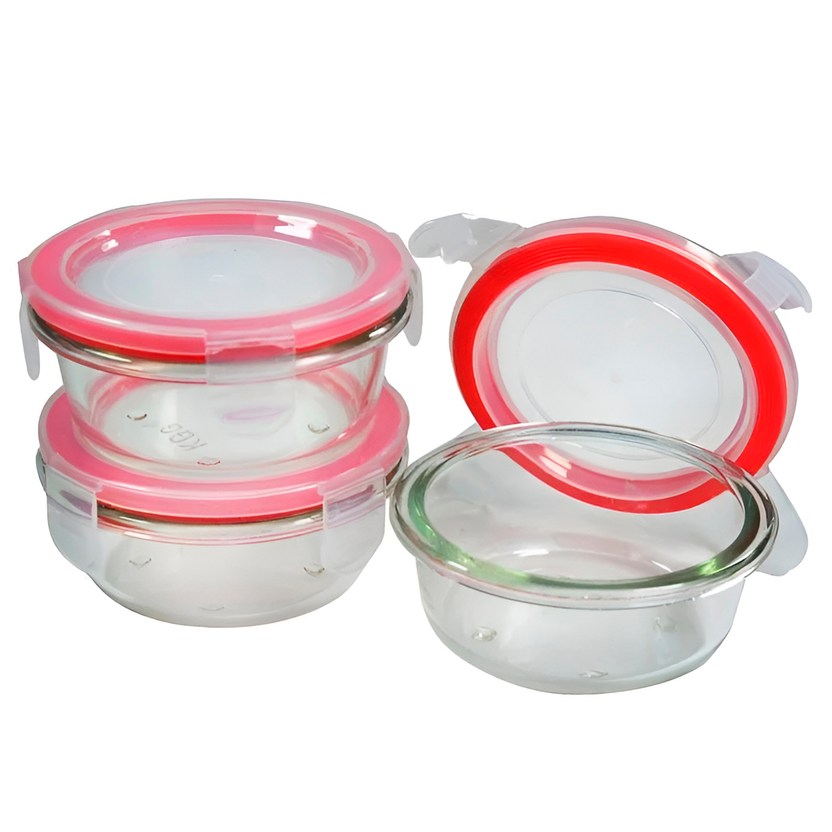 Conjunto 3 Potes Redondos Herméticos Vidro Mantimentos - Imagem 3