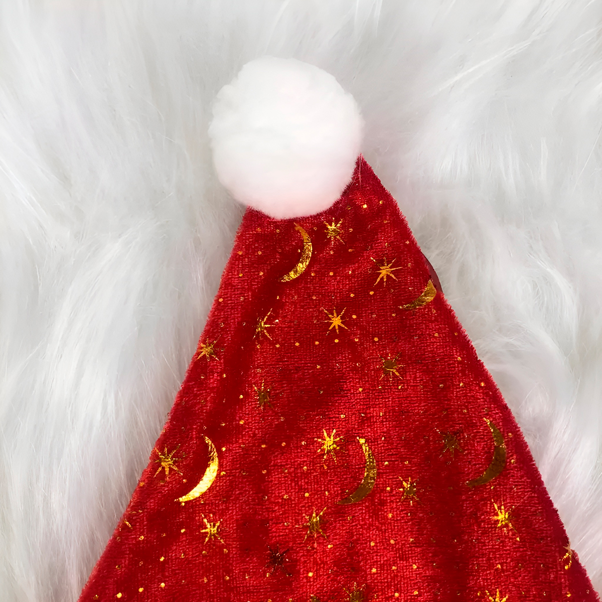 Gorro Estrelado Papai Noel Natal Enfeite Decoração - Imagem 3