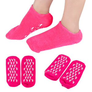 Par Meias Hidratante Gel Silicone Tratamento Suave Macia Reutilizável Cor:Cinza