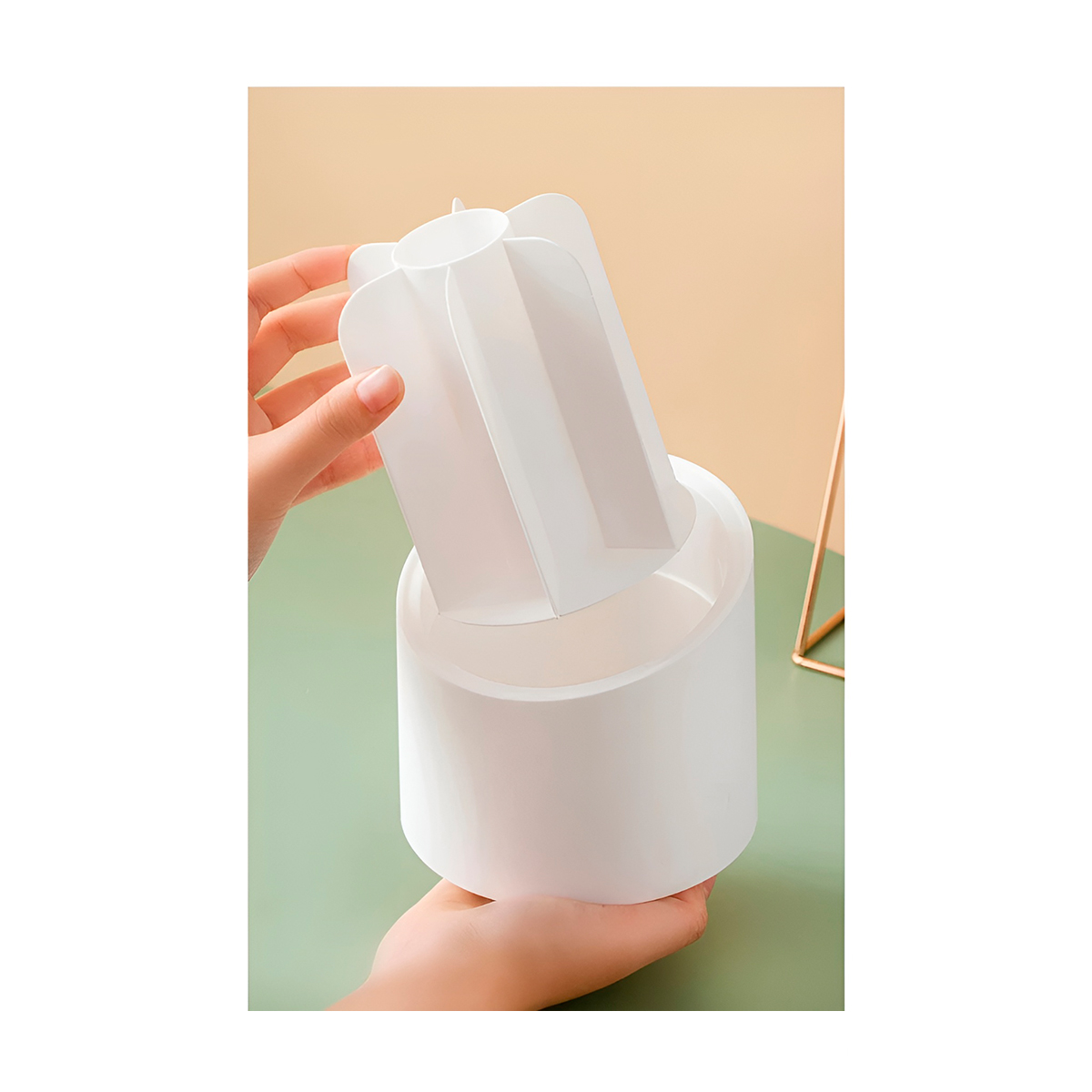 Organizador Pincéis Giratório 360° Branco Pés Antiderrapantes - Imagem 4