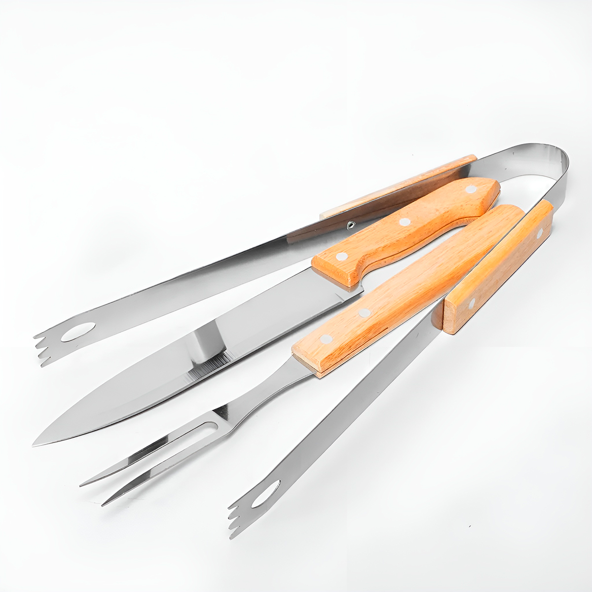 Conjunto Kit Churrasco Faca Pegador Garfo Utensílios