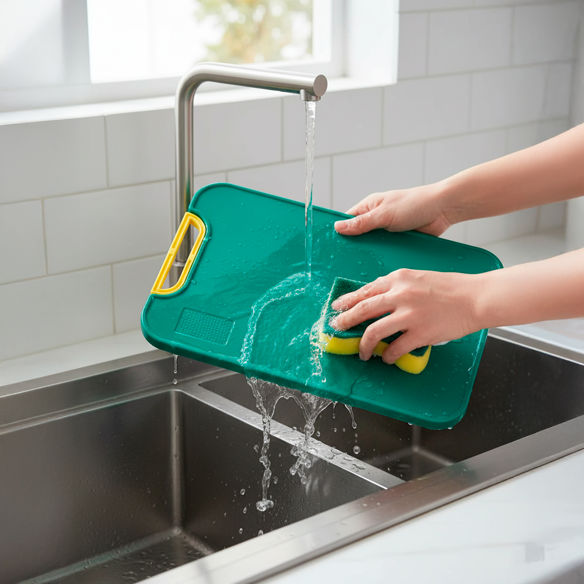 Tábua Retangular Corte Antiderrapante Antimofo Alça Suporte - Imagem 4