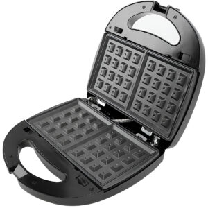 Máquina Waffles Antiaderente Compacta Portátil Preto Voltagem:110V