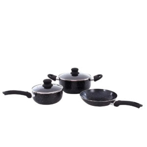 Jogo de Panelas 3 Peças Caçarola Frigideira Panela