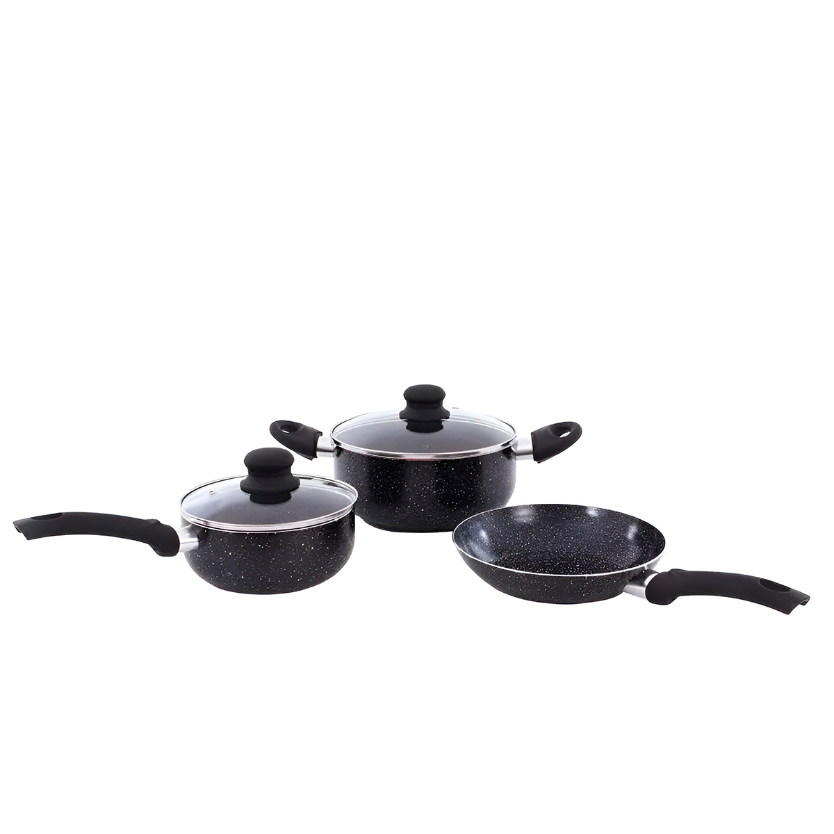 Jogo de Panelas 3 Peças Caçarola Frigideira Panela