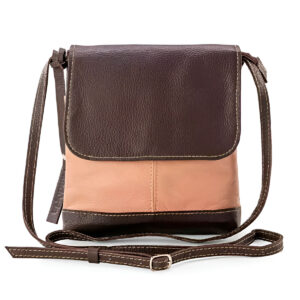 Bolsa de Couro Legítimo Transversal Tiracolo Modelo Jô Modelo:Tons Terrosos