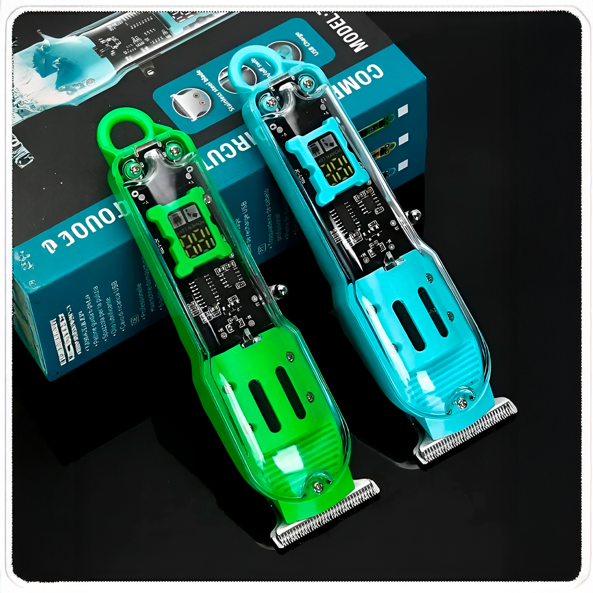 Máquina de Cortar Cabelo Profissional Acabamento Aparador Verde - Imagem 5