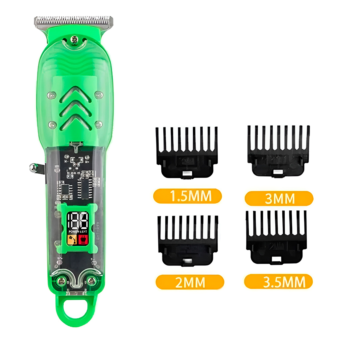 Máquina de Cortar Cabelo Profissional Acabamento Aparador Verde - Imagem 3