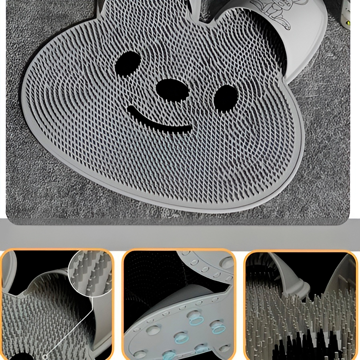 Tapete de Banho Formato Coelhinho Silicone Antiderrapante - Imagem 3