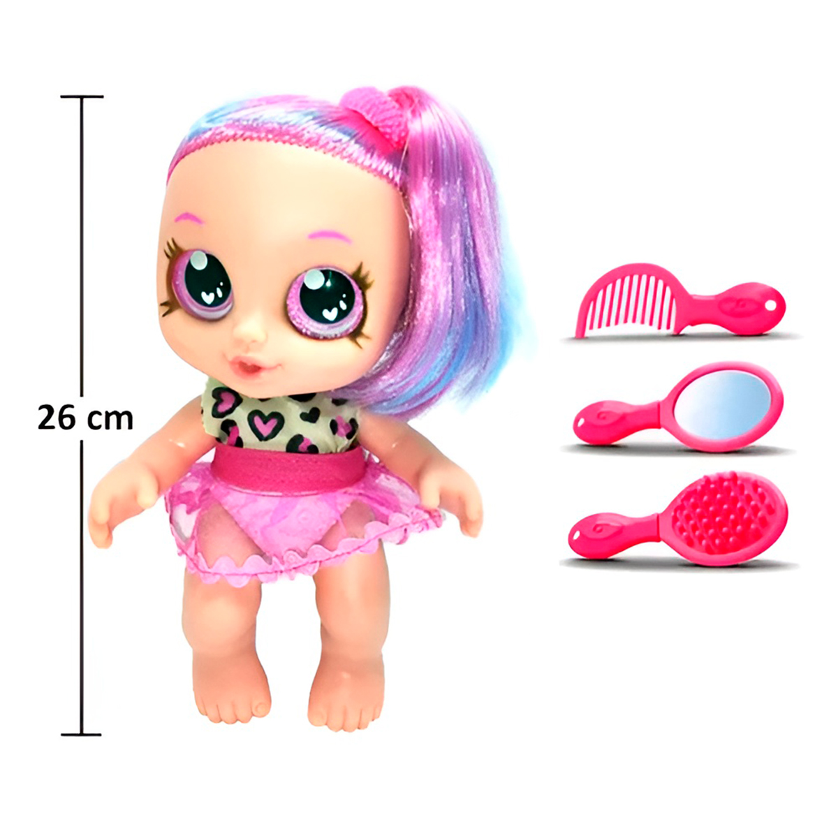 Brinquedo Boneca Fashion Cabelo Colorido Estilosa Diversão - Imagem 3