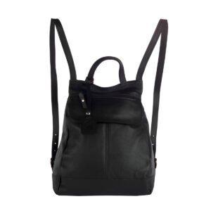 Mochila de Couro Legítimo Modelo Maluzinha Elegante Modelo:Preto