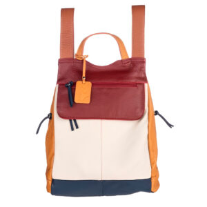 Mochila de Couro Legítimo Modelo Malu Resistente Confortável Modelo:Colorida