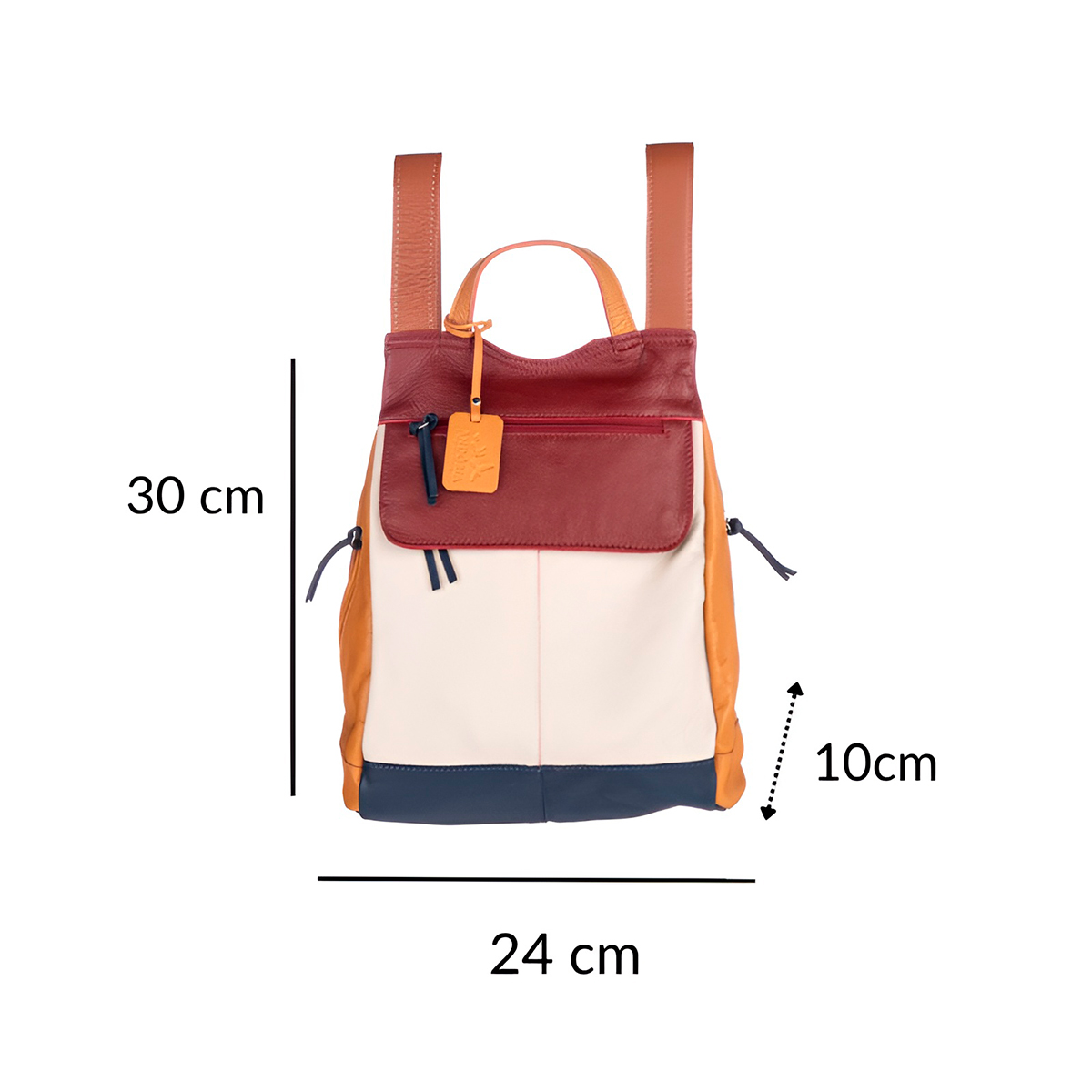 Mochila de Couro Legítimo Modelo Malu Resistente Confortável Modelo:Verde Musgo - Imagem 2