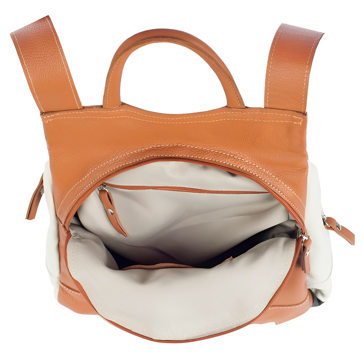 Mochila de Couro Legítimo Modelo Malu Resistente Confortável Modelo:Verde Musgo - Imagem 4