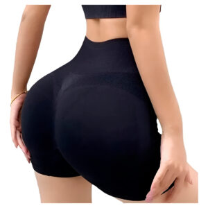 Short de Academia Levanta Bumbum Sem Costura Corrida Treino Cor:Preto