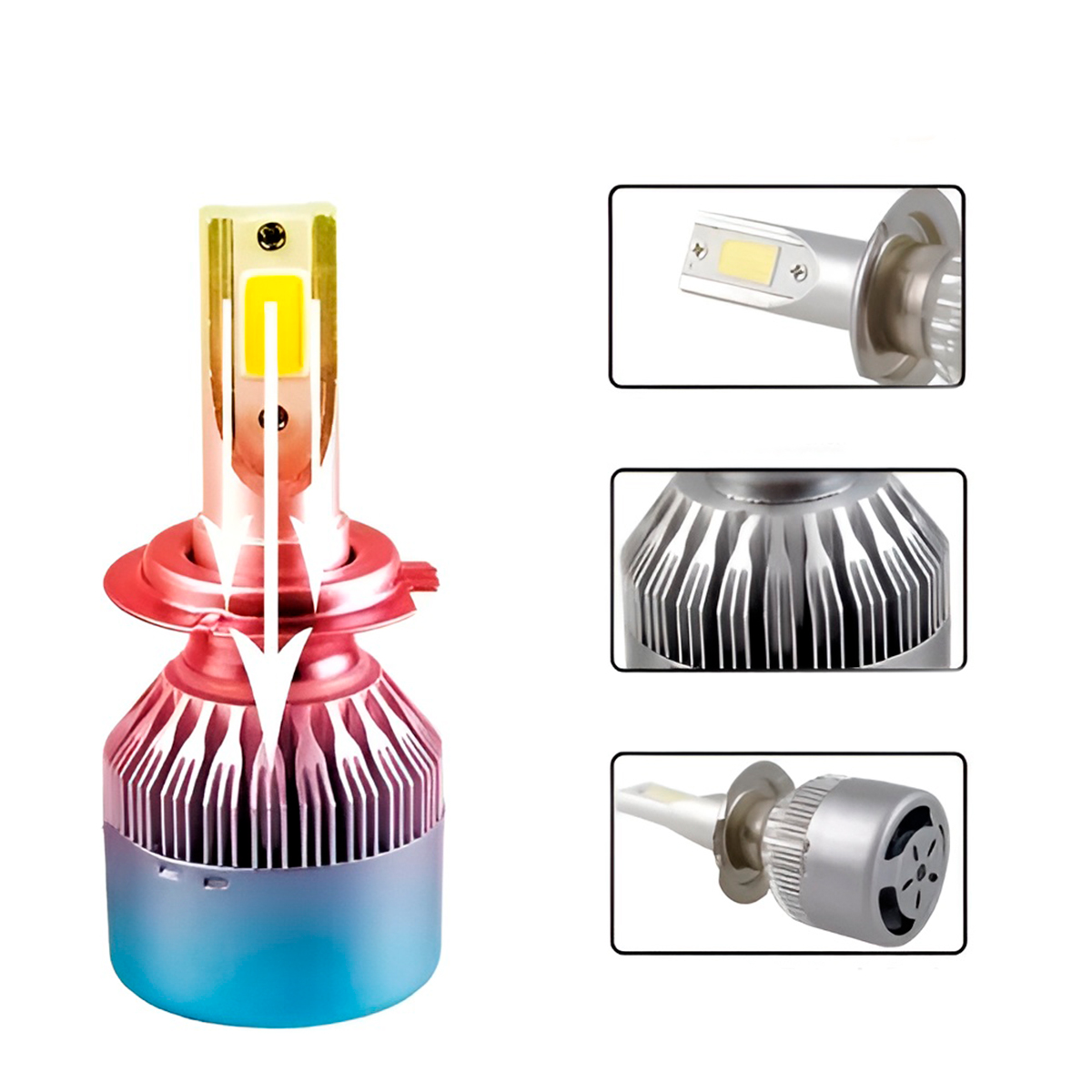 Par de Lâmpadas Automotivas Farol Alto Baixo Full LED 9005 - Imagem 5