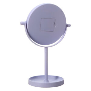 Espelho de Mesa LED Maquiagem Giratório Iluminado Lilás