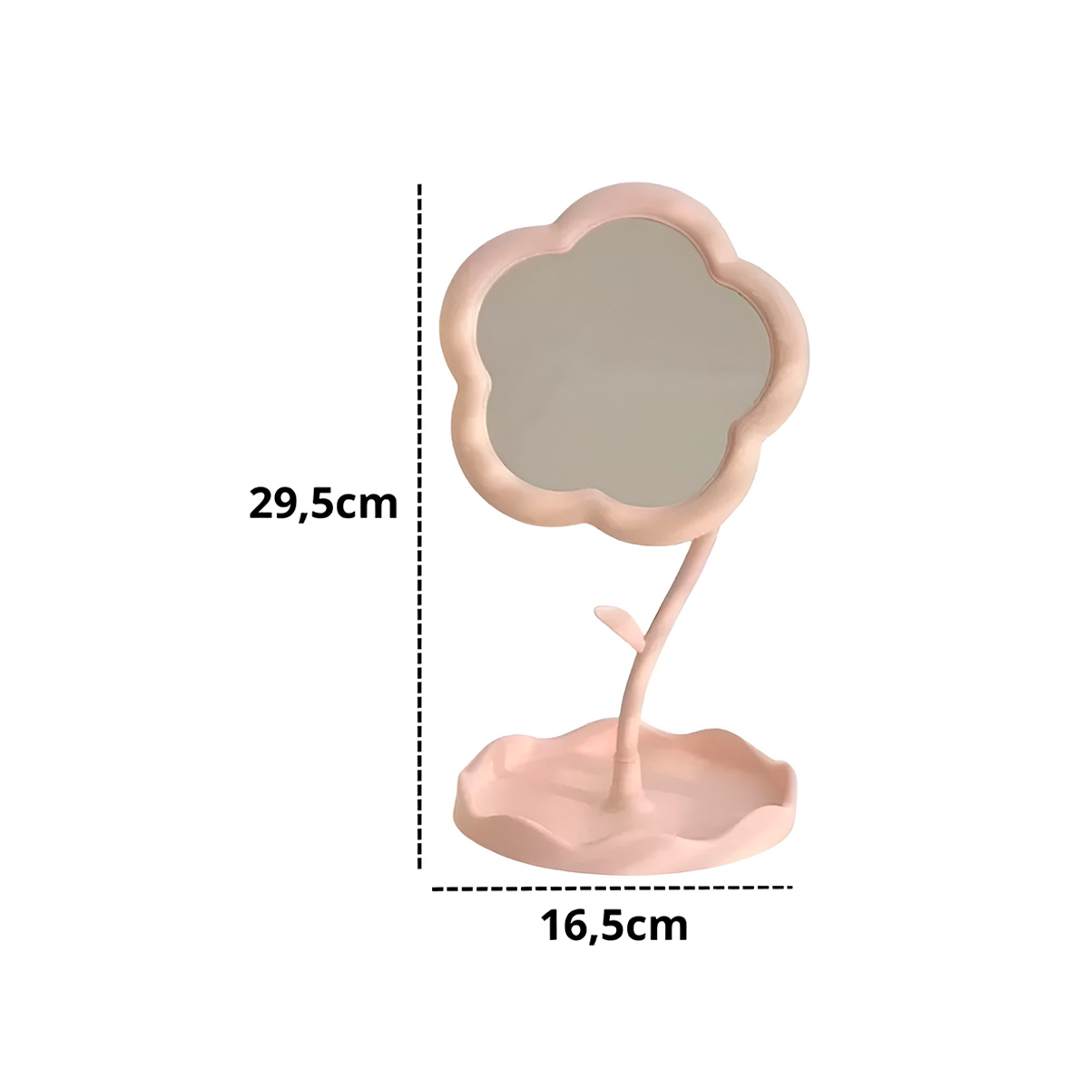 Espelho de Mesa para Maquiagem Formato Flor Decorativo Cor:Pink - Imagem 4