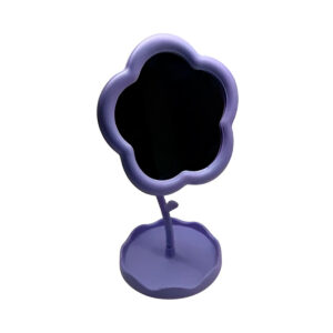 Espelho de Mesa para Maquiagem Formato Flor Decorativo Cor:Roxo