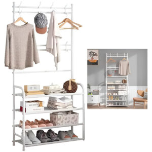 Prateleira Organizadora Multifuncional Sapateira Cabideiro