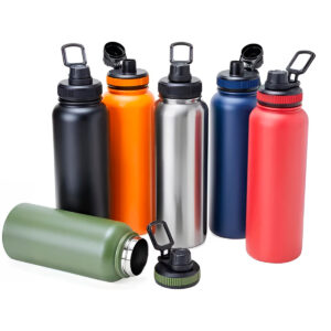 Garrafa Térmica Inoxidável Basic 1 Litro Academia Hidratação Cor:Branco