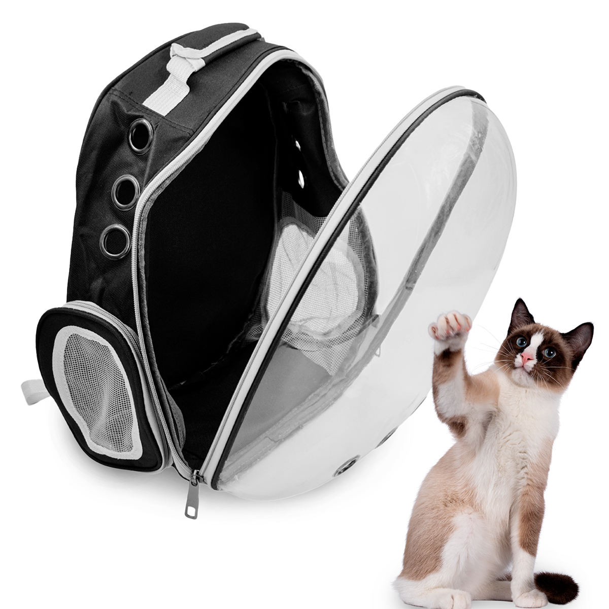 Mochila Pet Visão Panorâmica Gato Cachorro Cão Passeios Astronauta Cor:Azul - Imagem 2