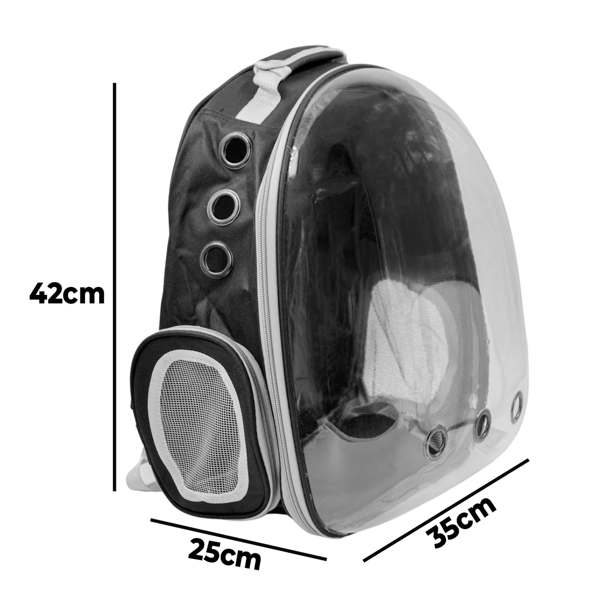 Mochila Pet Visão Panorâmica Gato Cachorro Cão Passeios Astronauta Cor:Azul - Imagem 3