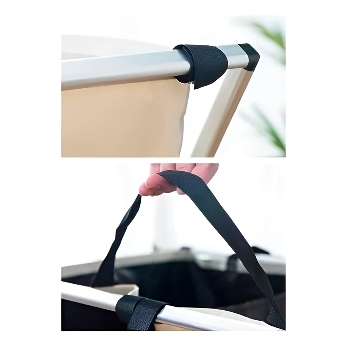 Cesto de Roupa Triplo Organizador Armazenamento 3 Seções - Imagem 6