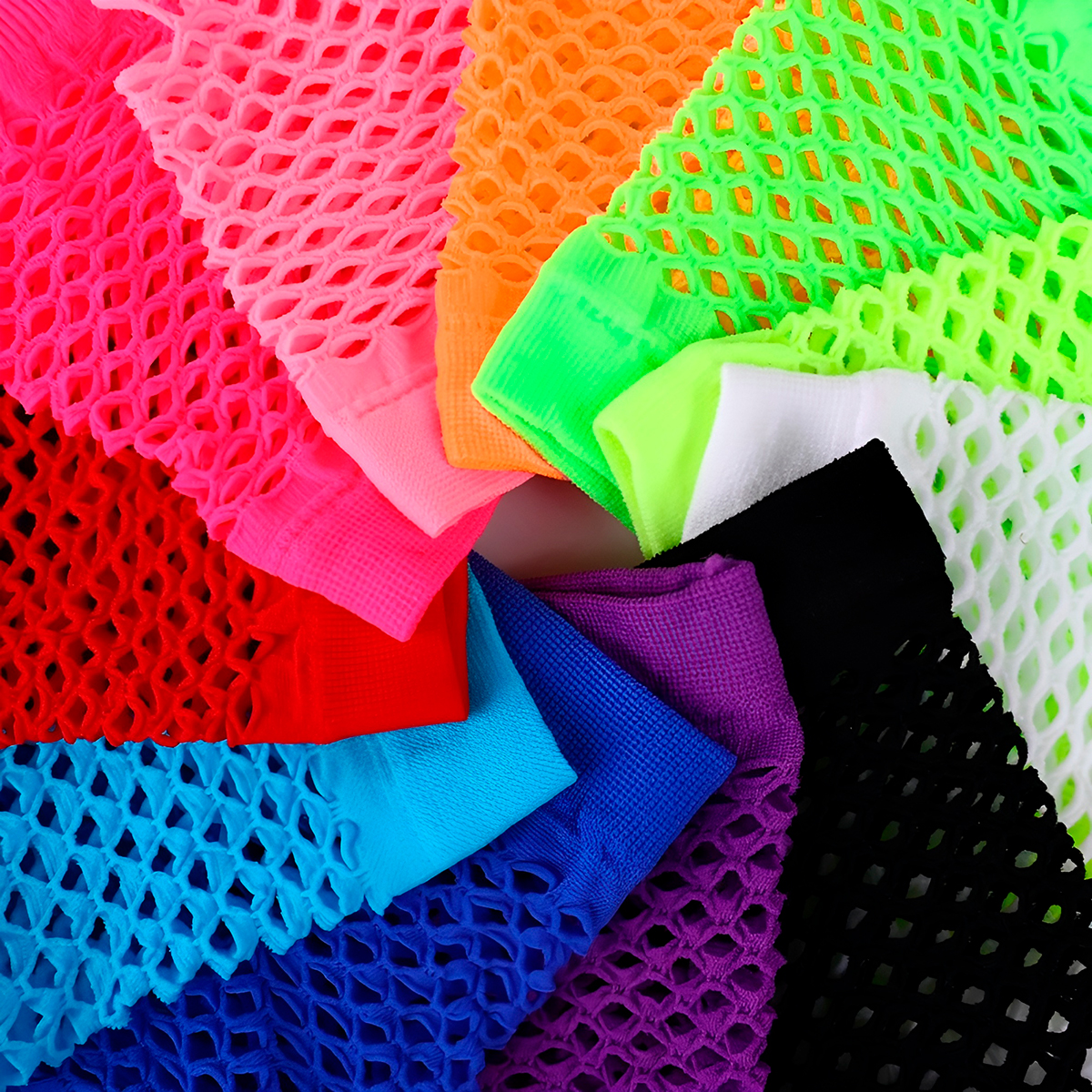 Luva Arrastão Curta sem Dedos Colorida Fantasia Festa Cor:Vermelho - Imagem 2