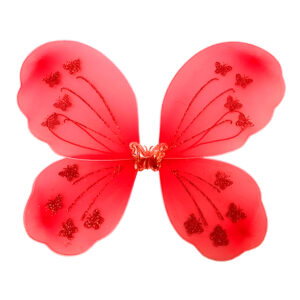 Kit Fantasia Asa de Borboleta Varinha Carnaval Cor:Vermelho