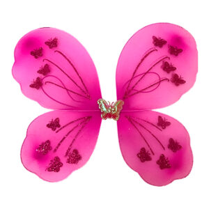 Kit Fantasia Asa de Borboleta Varinha Carnaval Cor:Rosa