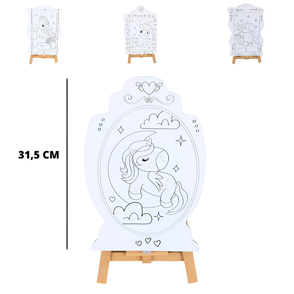 Brinquedo Kit de Pintura Infantil Cavalete Avental Tema:Safari - Imagem 5