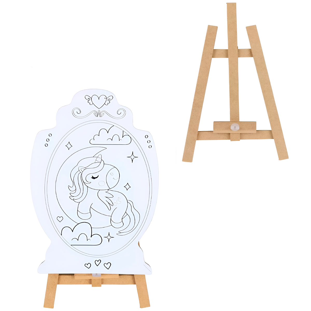 Brinquedo Kit de Pintura Infantil Cavalete Avental Tema:Safari - Imagem 4