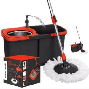 Mop Giratório Due com Balde Duplo 13L Centrífuga Esfregão Cabo Aço Inox