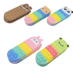 Estojo Infantil Pop It Animais Divertido Bolsa para Lápis e Canetas – Sortido