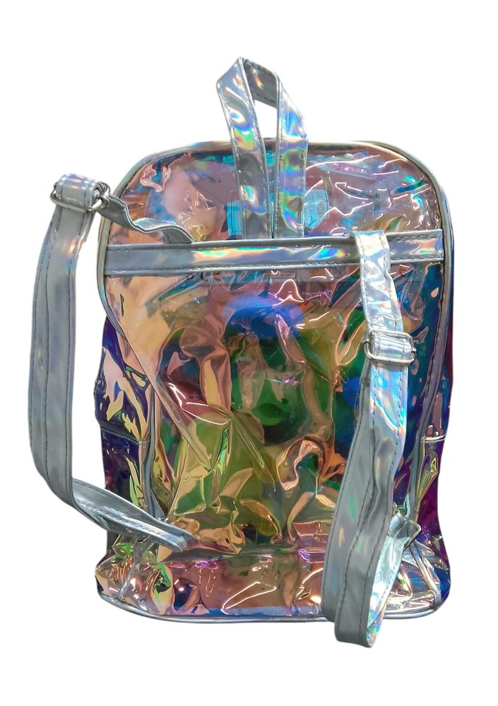 Mochila Infantil de Costas Menina Bolsa Escolar Plástico Lantejoulas Holográficas - Imagem 2