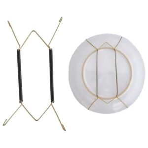 Suporte Gancho Com Mola Para Pendurar Pratos Decorativos Na Parede Em Arame De Aço 4 Garras
