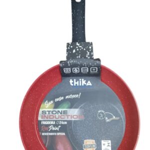 Frigideira em Alumínio Antiaderente Multifuncional 24cm - Vermelha