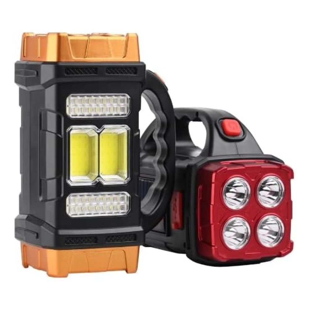 Lanterna Holofote Led Recarregável USB Energia Solar Super Potente Portátil À Prova D’Água Para Acampamento Camping Trilha