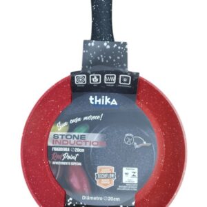 Frigideira em Alumínio Antiaderente Multifuncional 20cm - Vermelha