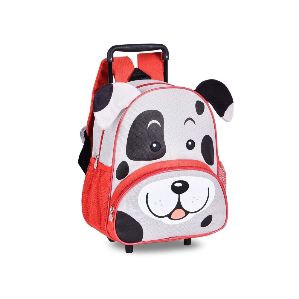 Mochila Infantil Rodinhas Escolar Passeio Cachorro Vermelha