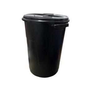 Cesto de Lixo Lixeira com Tampa 35 Litros Redonda Preta Plástico Grande