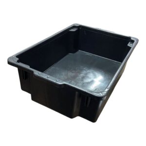 Caixa Plástica Organizadora Fechada Retangular 40 Litros Preta Multiuso