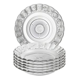 Kit 5 Pratos de Vidro Egípcio Estrela Transparente 3cm profundidade - Fundo