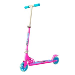 Patinete Infantil Feminino Rosa 2 Rodas Azul com Led Brilho Ajustável Menina